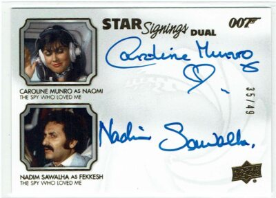 James Bond Villains & Henchmen Auto SS2-MS Caroline Munro & Nadim Sawalha #35/49