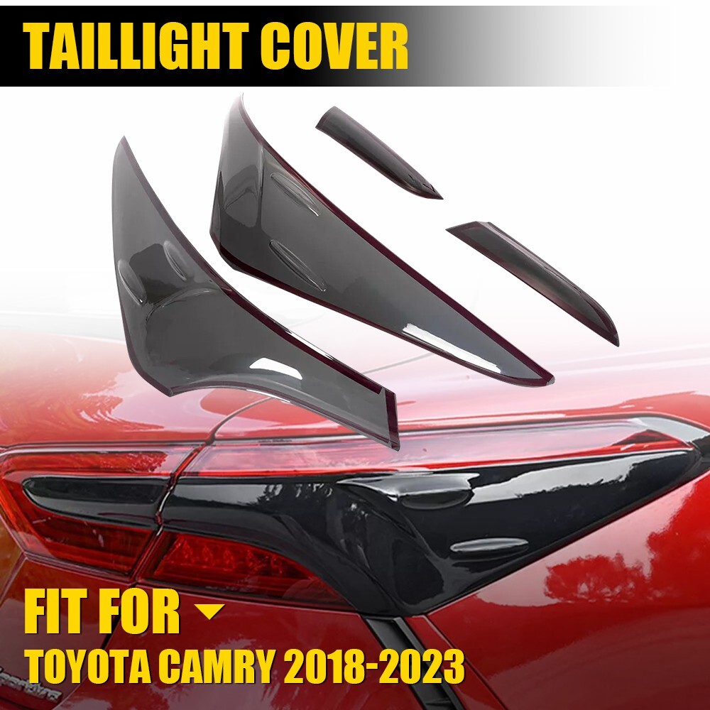 Glossy Black Taillight Cover Trim For Toyota Camry 2018-2023  