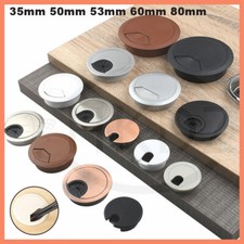 35 50 60 80mm PC Computer Desk Plastic Grommet Table Cable Tidy Wire Hole Cover