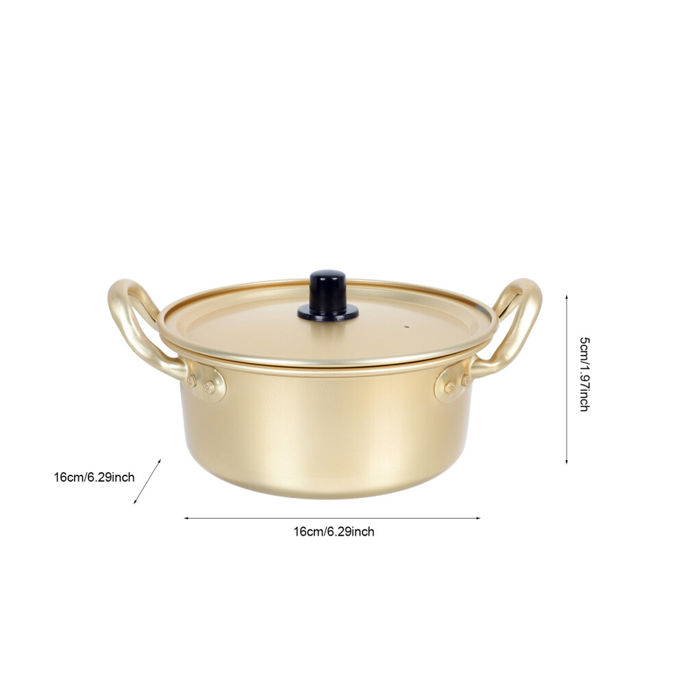 Pentola Per Ramen Coreana In Alluminio 20 Cm Con Doppio Manico - Ideale Per Noodles, Zuppe E Curry - 2