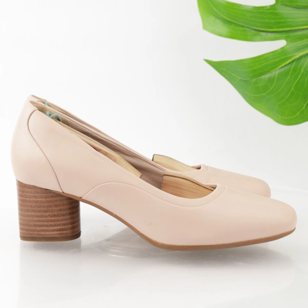 Clarks Un Cosmo Step Pump Size Block Heel Pink Rose Slip On Shoe | eBay