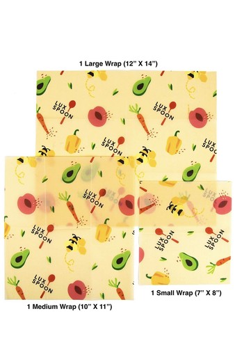 Organic Reusable Food Wraps, Eco Friendly Beeswax Assorted 3 Packs, Sustainable - Bild 3 von 7