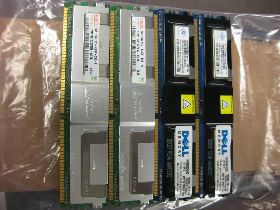 Hynix & Nanya 4GB (2 x1GB) & (2 X1GB) 2Rx8 PC2-5300F DDR2 667Mhz Server Memory - Image 2 of 4