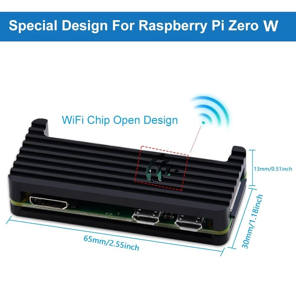 Raspberry Pi Zero W Starter Kit mit RPi Zero W Aluminum Gehäuse 64GB SD Karte... - Bild 4 von 4