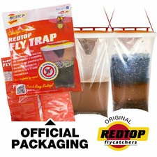 Fly Bag Trap RED TOP CATCHER Catches 20,000 Flies Insects Pest Control x 1