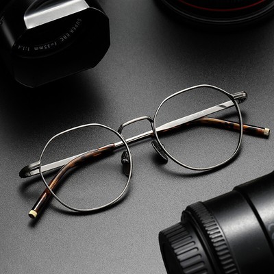 Premium Retro Readers Titanium Polygon Reading Glasses for Men Women +0.5~6.0