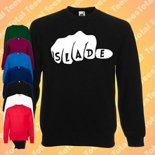 SLADE 70's Glam Rock Band Mens JUMPER | Bowie T-REX Black Wave Punk Tee UK
