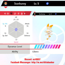 Pokemon Sword/Shield 6IV ULTRA SHINY Scorbunny w/ Masterball (Jolly) HA Libero