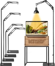 Reptile Lamp Stand, Heat Lamp Stand 15.7 to 74.3 Inch with Adjustable 360  Swi