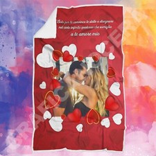 Plaid in Pile personalizzato con foto coperta letto idea regalo Ricorrenza