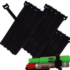 30x Hook  Loop Guitar PC Mic Cable Wire Cord Straps Ties Pipes Organizer BLACK