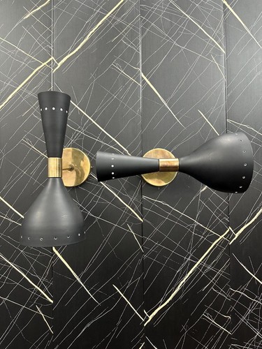 Apliques de pared modernos de mediados de siglo de latón antiguo Sputnik lámpara de luz - Imagen 2 de 6