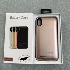 For iPhone XS Max (6.5") - 5,000 mAh Battery Case Charger Power Bank ROSE GOLD