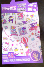NEW pack SANRIO HELLO KITTY  FRIEND my melody temporary tattoos over 45 ct