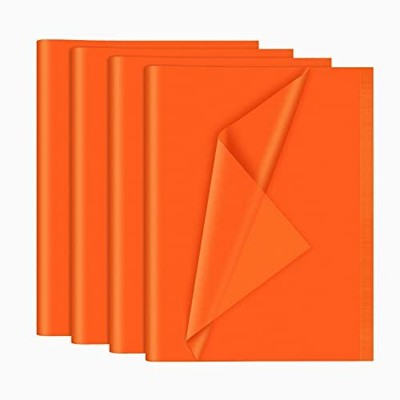 120 Sheets Orange Tissue Paper 14x20'' Bulk for Gift Wrap & Halloween Crafts