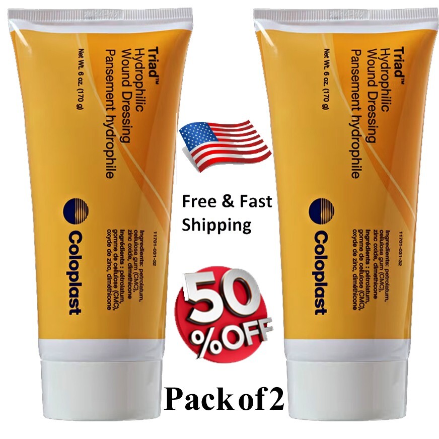 Coloplast Triad Hydrophilic Wound Dressing 6 oz, Pack Of 2 Tubes. Sterile 1967