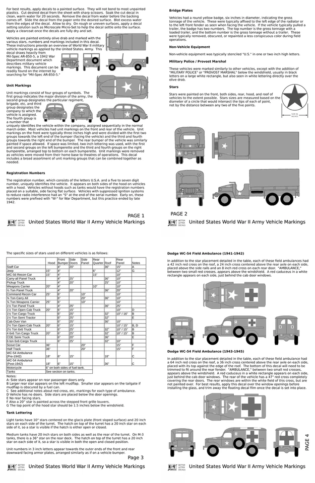 K4 O 1:48 Scale Decals USA World War II Army Jeep Truck Vehicle Circle Star - Image 2 of 3