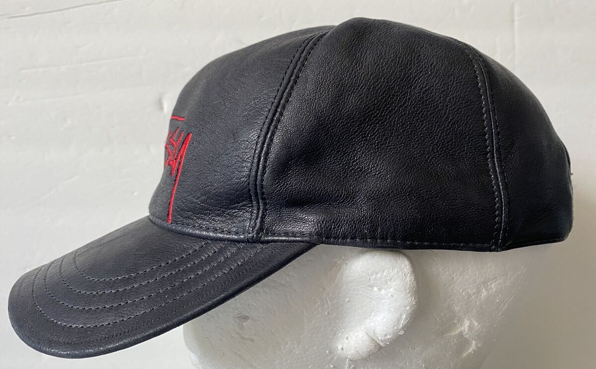 Stussy Leather SnapBack Hat Black Made In USA Genuine Mexico Stussy Leather SnapBack Hat Black Made In USA Genuine Mexico