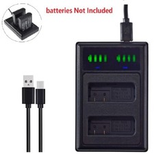 USB Dual Battery Charger For Nikon EN-EL14 Coolpix P7000 P7100 D3200 D5100 D5200