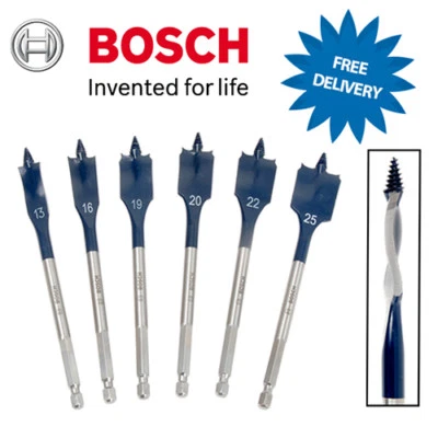 Bosch Expert Flat Wood Drill Bit Holesaw Self Cut SPEED Threaded Tip 6mm-40mm