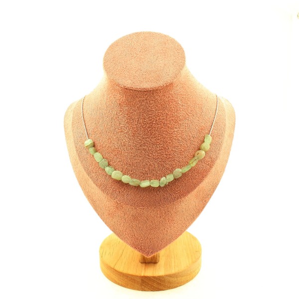 Halskette 20 Perlen Kyanit GrüN Aus Brasilien Kette Aus Edelstahl Halskette F-image