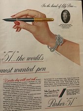 Parker Pens, Lily Pons, Full Page Vintage Large Format Print Ad, a