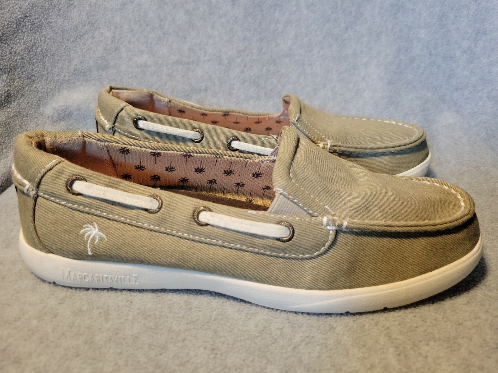 Margaritaville Womens Canvas Deck Shoes Slipon Sz 9 … Gem