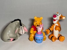 Disney vintage Ceramics Winnie the Pooh Figurines Set of 3 Rare Japan