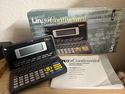 Lingo Continental Pocket Electronic Translator 14 Languages Vintage