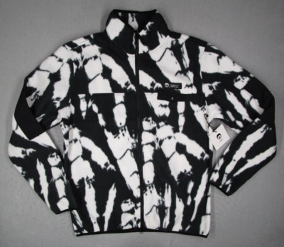 Gnarly Jacket Mens Extra Large Black Haze Dip Tie Dye Full Zip Fleece Pullover