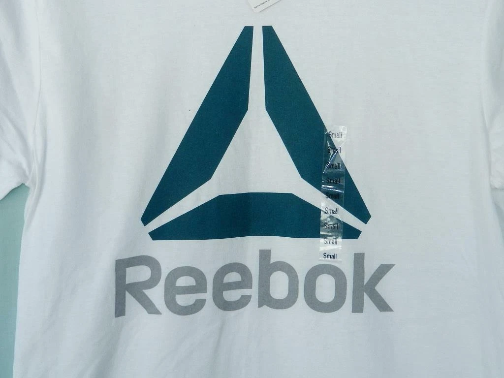 REEBOK Logo Short Sleeve Crew Neck White Cotton Tee T-shirt, S, NEW | eBay