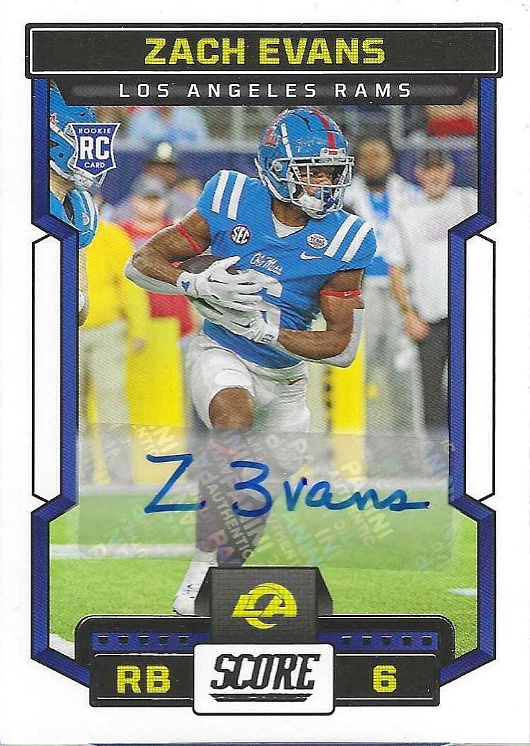 2023 Panini Score Football - Zach Evans - Autograph - Rookie - #319