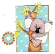 koala jungle heat transfer iron on not embroidered 2 inch