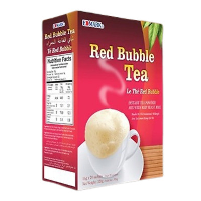 NEW 1 BOX (20 SACHETS) RED BUBBLE TEA INSTANT TEA POWDER MIX WITH RED YEAST