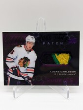 2020-21 UD Black Lucas Carlsson Obsidian Rookies Patch Purple Parallel #35/35