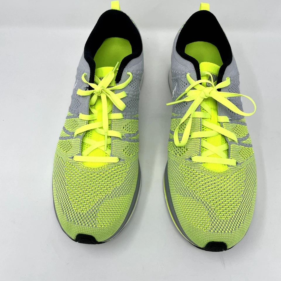 Nike Flyknit Trainer Mens 11.5 White Volt Gray Running Shoes 2012 532984-714 EUC - Image 3 of 4