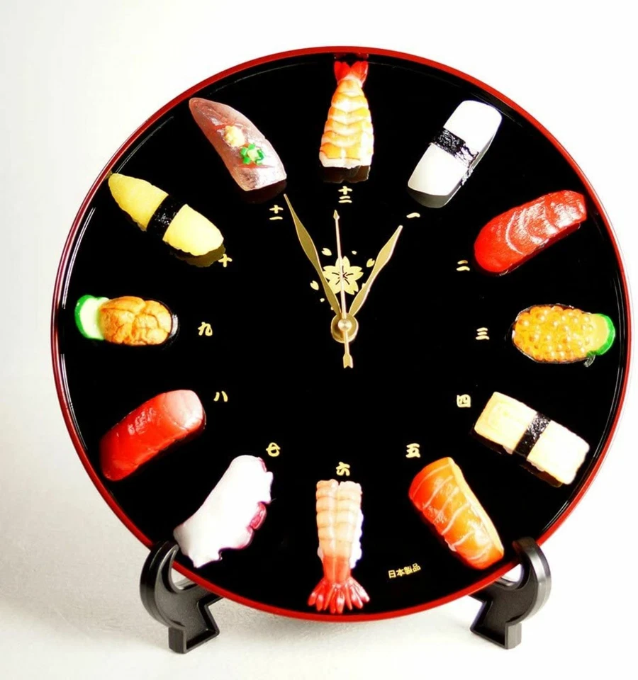RELOJ SUSHI CL27S Muestra de Comida Hecho en Japón Kitamura Muestra con Soporte 【FedEx】 Foto 4 de 4