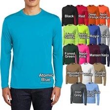 Mens Long Sleeve T-Shirt Base Layer Moisture Wicking XS S M L XL-4XL Workout Tee