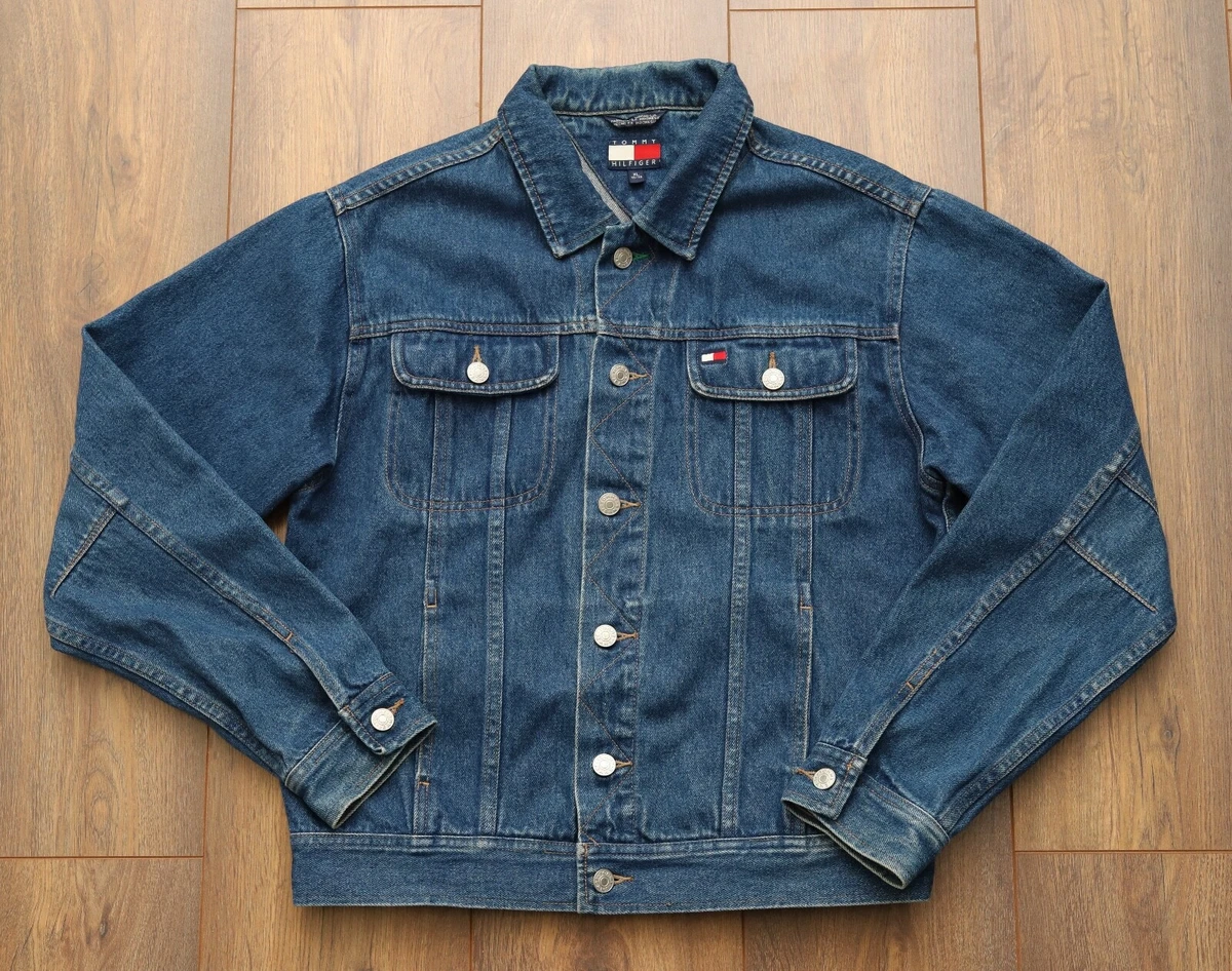 Tommy hilfiger hot sale denim bomber jacket