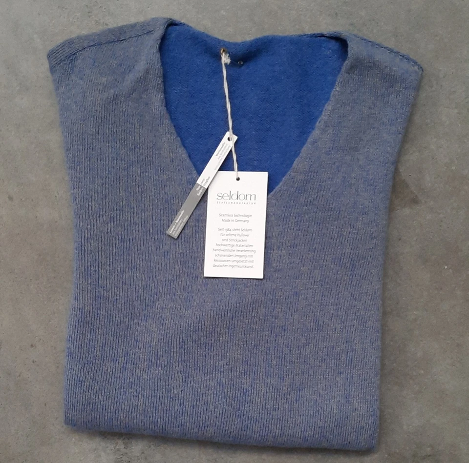 Seldom Pullover wendbar hellblau/blau V-Neck Gr.M - Bild 2 von 4