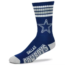NFL Dallas Cowboys 4-Stripe Crew Socks Size (10-13)