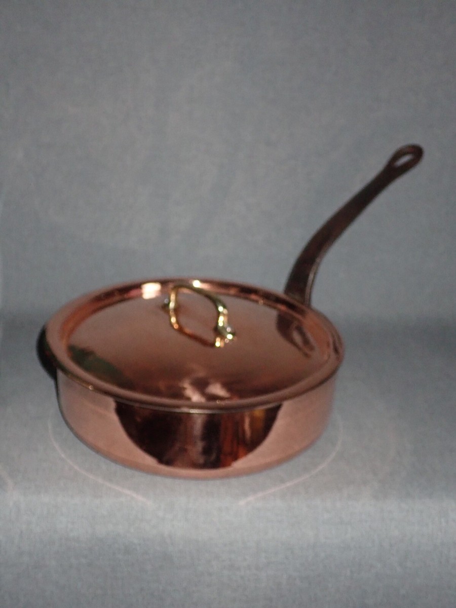Vintage Mauviel 9.5” Copper Sauté Pan 3mm Walls Restored New Vintage Mauviel 9.5” Copper Sauté Pan 3mm Walls Restored New