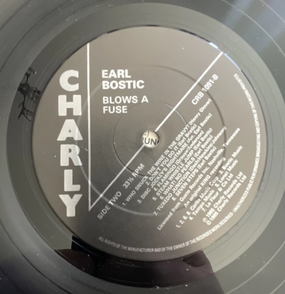EARL BOSTIC ~ BLOWS A FUSE 1985 VINYL LP JAZZ BLUES EX / EX - Image 4 of 4