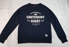 CANTERBURY SIZE MEDIUM MENS BLACK COTTON BLEND RUGBY PULLOVER JUMPER SWEATSHIRT