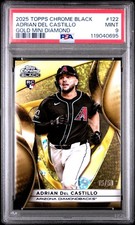 2025 TOPPS CHROME BLACK GOLD MINI DIAMOND #122 ADRIAN DEL CASTILLO 15/50 PSA 9
