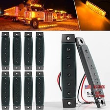 LED Trailer Marker Lights 6 Led Side Marker Clearance Light Smoked Lens Amber
