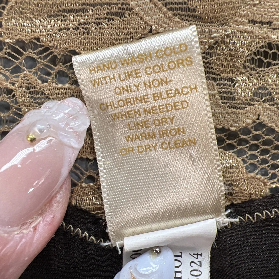 Sexy bata corta Banana Republic de colección para mujer M marrón seda encaje Foto 4 de 4