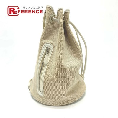 Hermes Shoulder Sack Marine Receipt Pm Bag Drawstring One Toile icier/Leather