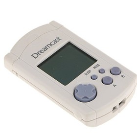 Authentic Sega Dreamcast White VMU Visual Memory Card Unit / Cap Good Condition