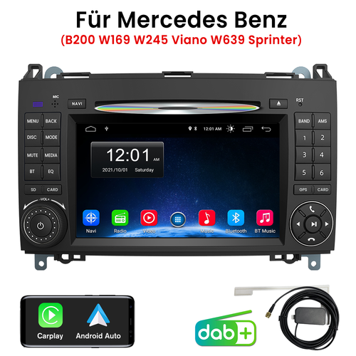 Für Mercedes W245 WIN-CE Autoradio 7'' DVD DAB+ FM Carplay SWC - Picture 1 of 14